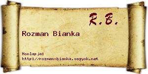 Rozman Bianka névjegykártya